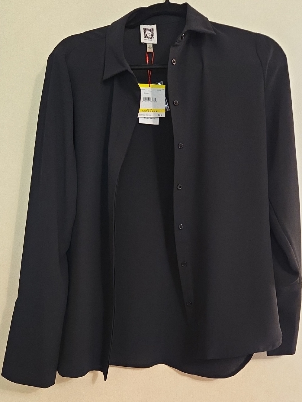 Anne Klein Black Button-Front Shirt Jacket
